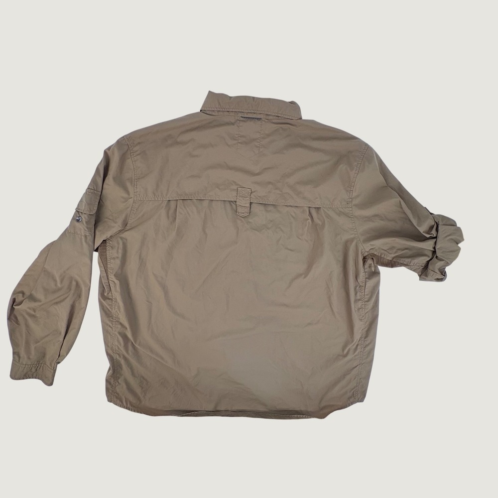 REI Sahara Shirt Mens XXXL Brown Long Sleeve Vented Hiking Utility Button Down - Picture 2 of 6